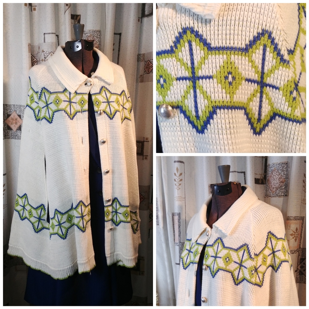 Vintage Cream Scallop Cape - Picture 1 of 13